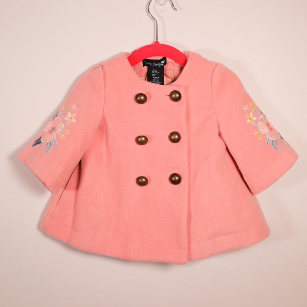 Cynthia Rowley Embroidered Wool Coat & Shirt Set